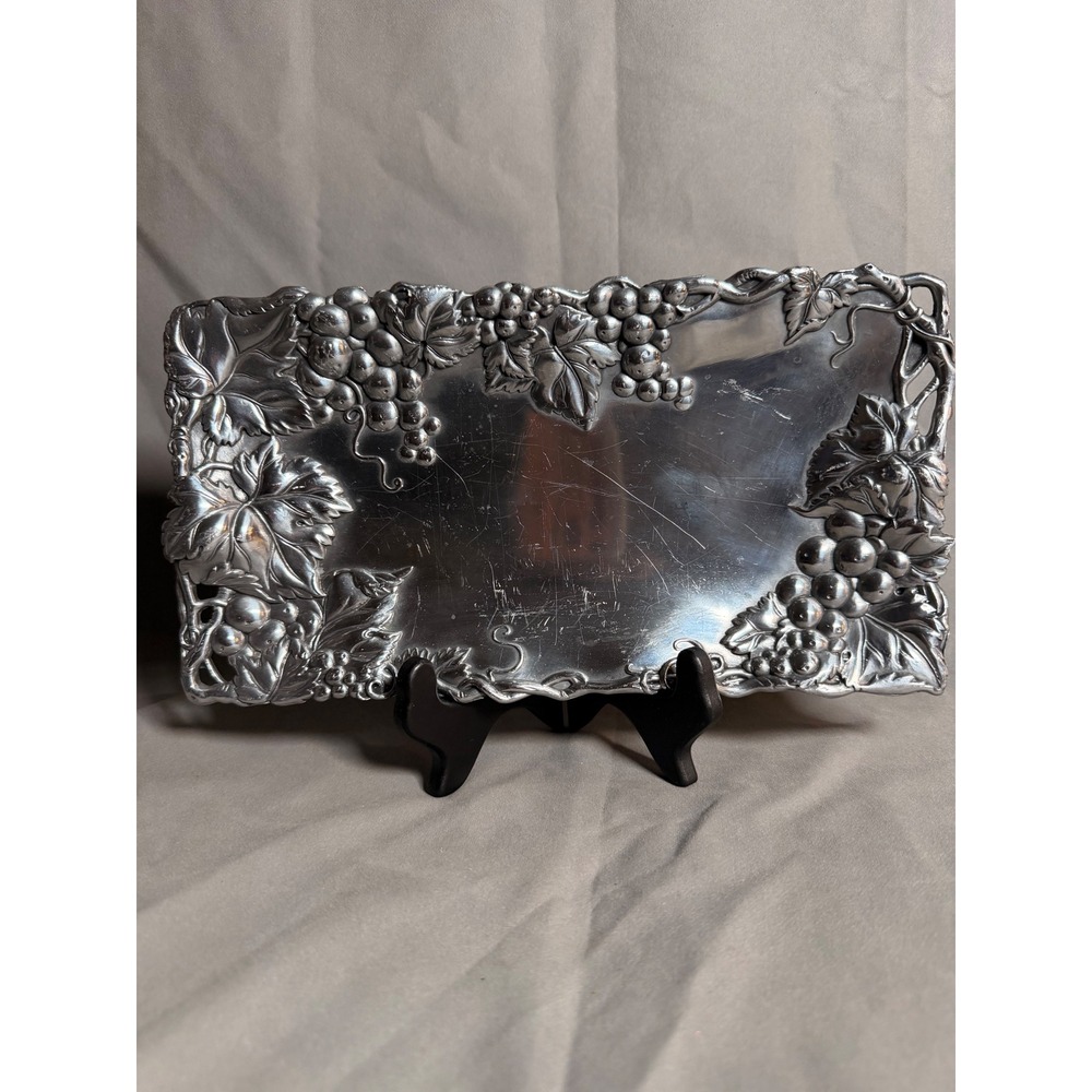 Arthur Court 1996 Grape Vine Aluminum Serving Tray Rectangular Platter